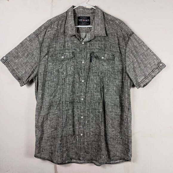 Ecko Unltd Mens 3XL Short Sleeve Gray Button Up Shirt Casual Summer Streetwear - Picture 1 of 7